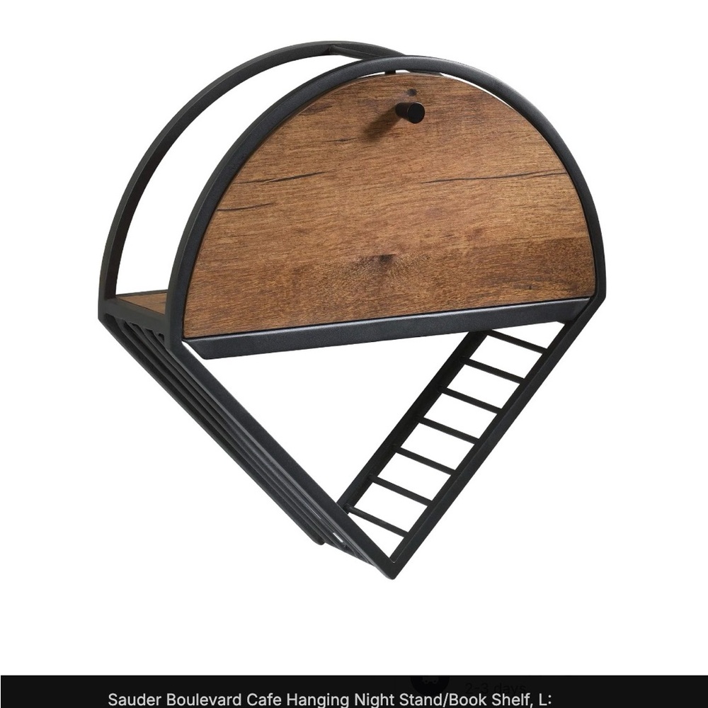 Geometric Wall Shelf with Wood and Metal Design